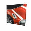 Fondo 32 x 32 in. Red Car with White Stripes Closeup-Print on Canvas FO2791143